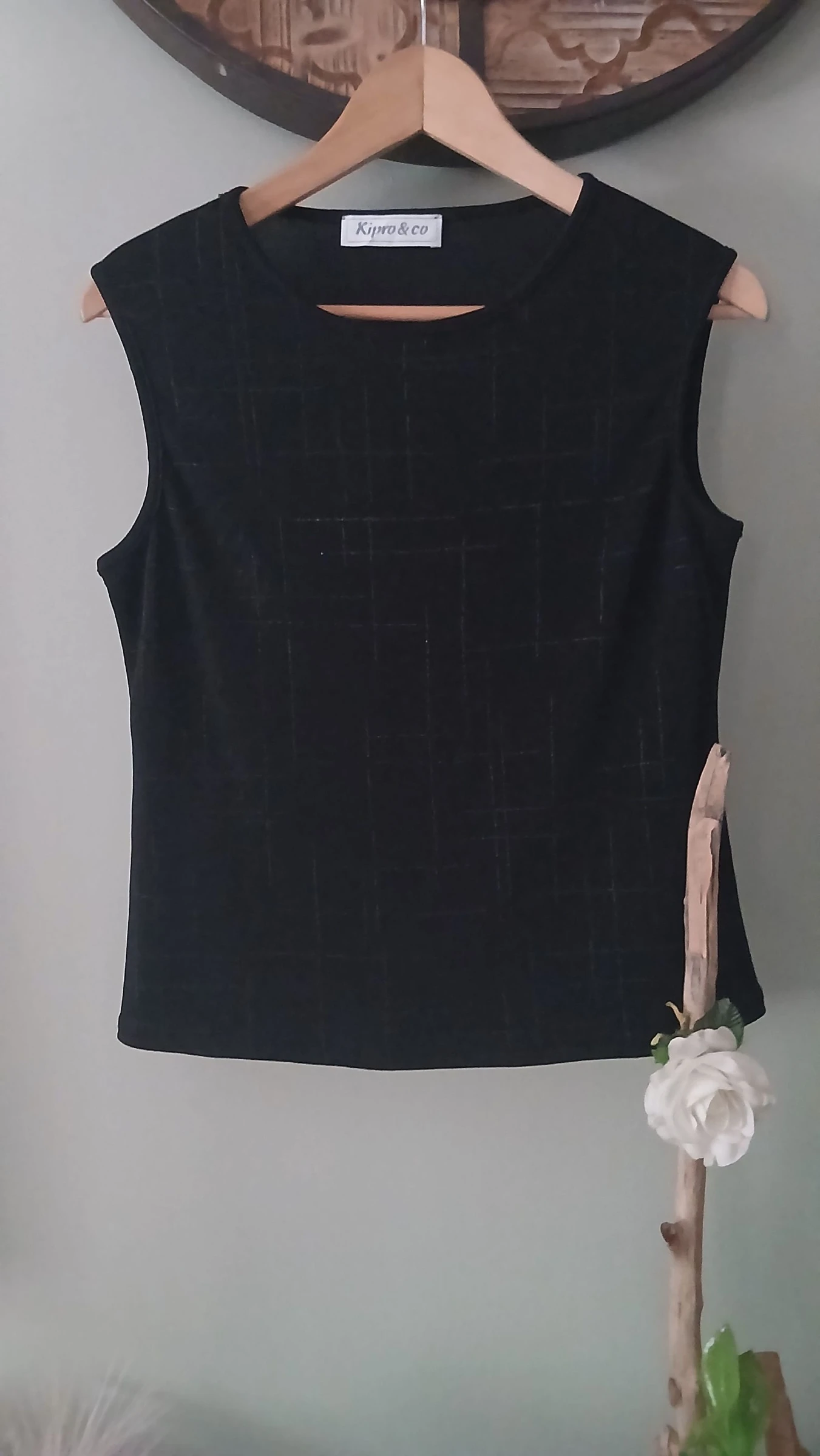 Blusa sin mangas negro plateado Kipro & co – Talla 42 – Fabricado en Francia – photo 3